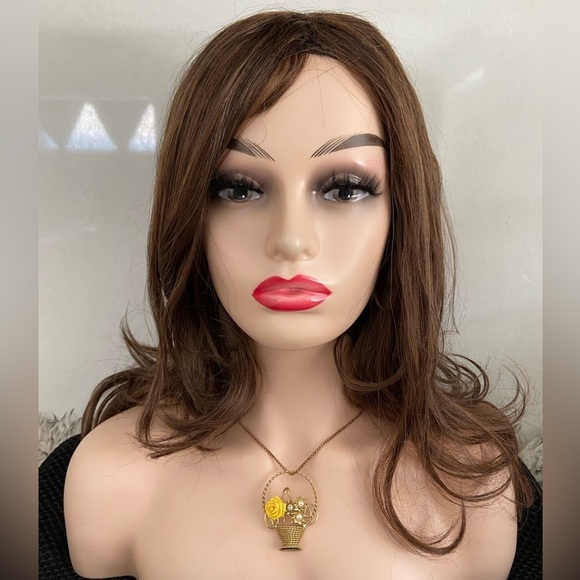 Gold Tone Yellow Rose Faux Pearl Basket Pin Brooch Unisex - Picture 8 of 8